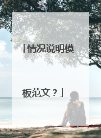 情况说明模板范文？