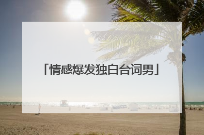 情感爆发独白台词男