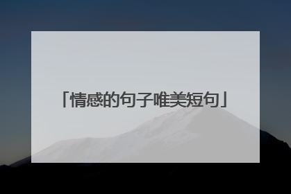 情感的句子唯美短句