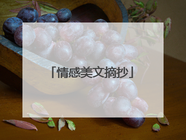 情感美文摘抄