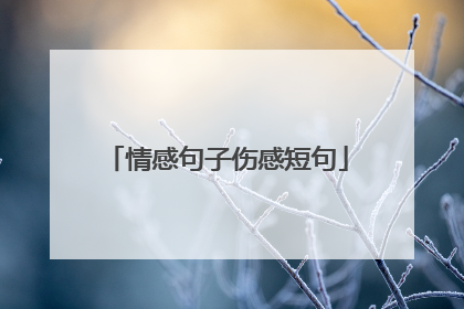 情感句子伤感短句