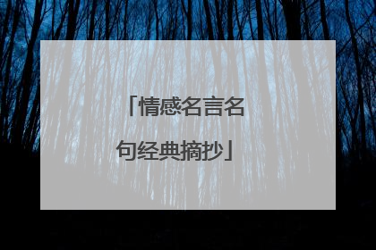 情感名言名句经典摘抄