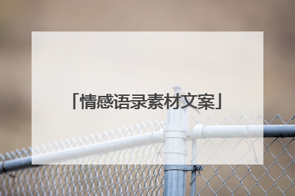 情感语录素材文案