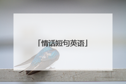 情话短句英语