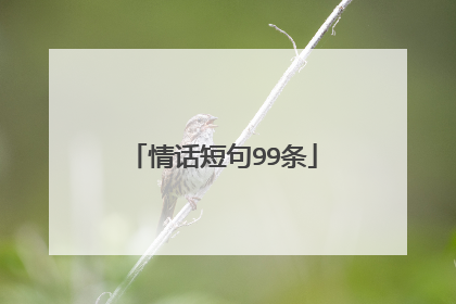 情话短句99条