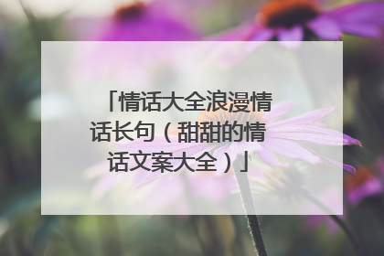 情话大全浪漫情话长句（甜甜的情话文案大全）