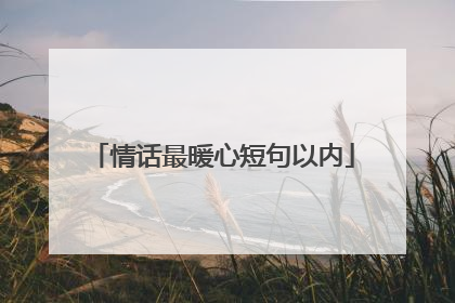 情话最暖心短句以内