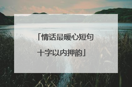 情话最暖心短句十字以内押韵