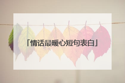 情话最暖心短句表白
