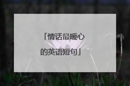 情话最暖心的英语短句