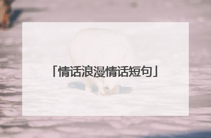 情话浪漫情话短句