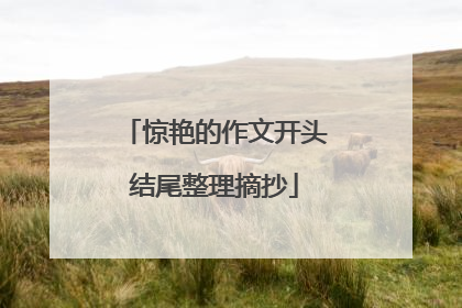 惊艳的作文开头结尾整理摘抄