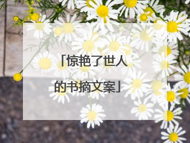 惊艳了世人的书摘文案