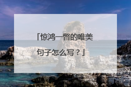 惊鸿一瞥的唯美句子怎么写？