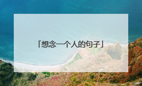 想念一个人的句子