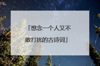 想念一个人又不敢打扰的古诗词