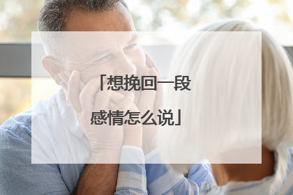 想挽回一段感情怎么说