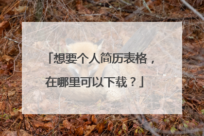 想要个人简历表格,在哪里可以下载?