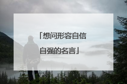 想问形容自信自强的名言
