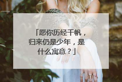 愿你历经千帆,归来仍是少年,是什么寓意?