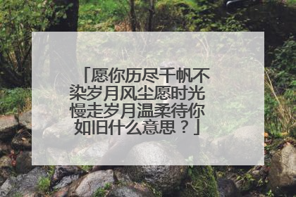 愿你历尽千帆不染岁月风尘愿时光慢走岁月温柔待你如旧什么意思?