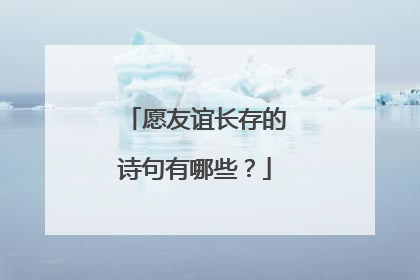 愿友谊长存的诗句有哪些?