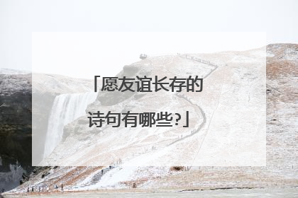 愿友谊长存的诗句有哪些?