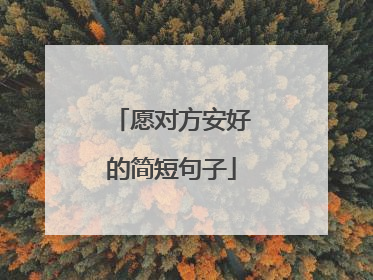愿对方安好的简短句子