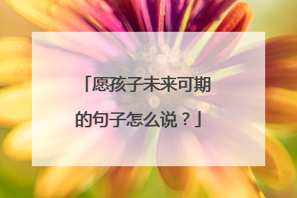 愿孩子未来可期的句子怎么说？