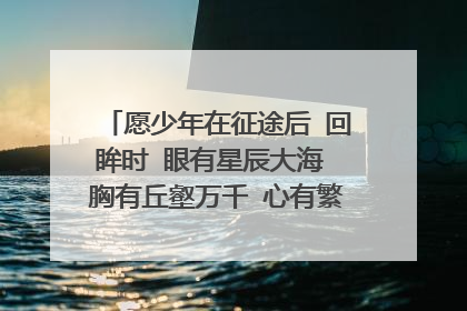 愿少年在征途后 回眸时 眼有星辰大海 胸有丘壑万千 心有繁花似锦,是什么意思