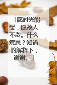 愿时光能缓,愿故人不散。什么意思?知道的解释下,谢谢。