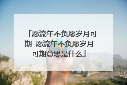 愿流年不负愿岁月可期 愿流年不负愿岁月可期意思是什么