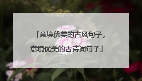 意境优美的古风句子,意境优美的古诗词句子
