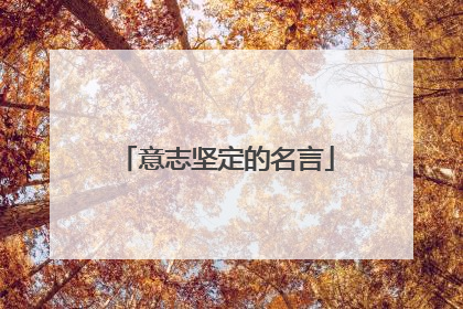 意志坚定的名言