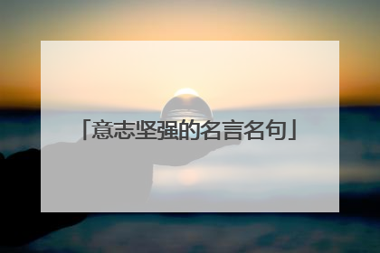 意志坚强的名言名句