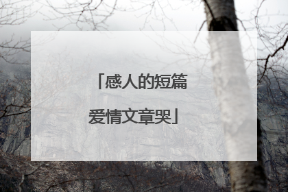 感人的短篇爱情文章哭