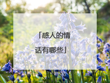 感人的情话有哪些