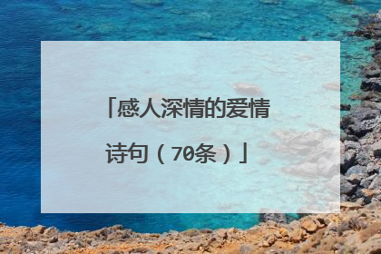感人深情的爱情诗句（70条）
