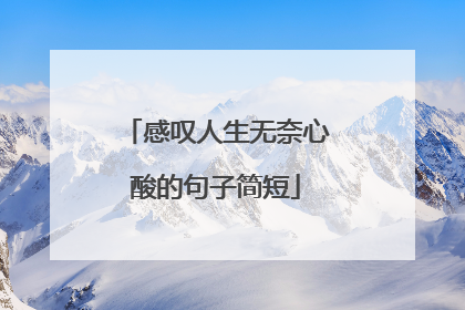 感叹人生无奈心酸的句子简短