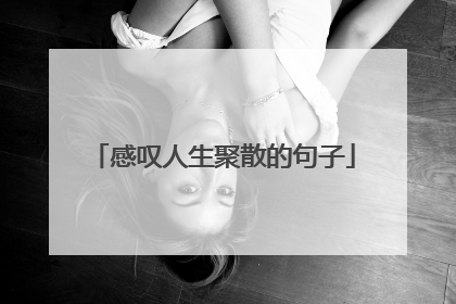 感叹人生聚散的句子