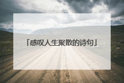 感叹人生聚散的诗句