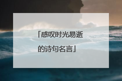 感叹时光易逝的诗句名言