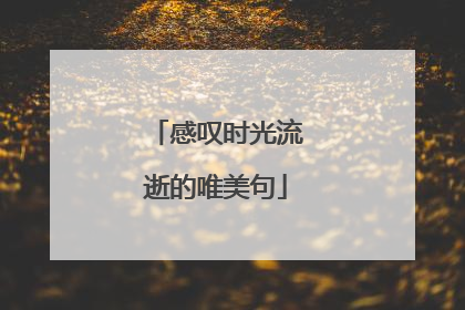 感叹时光流逝的唯美句