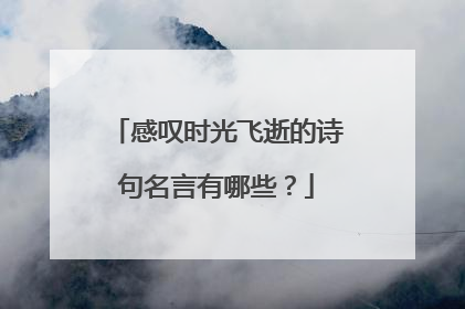 感叹时光飞逝的诗句名言有哪些？