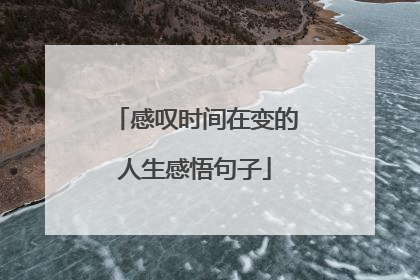 感叹时间在变的人生感悟句子