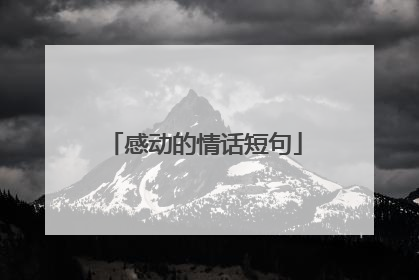 感动的情话短句
