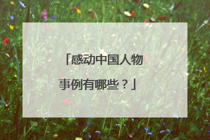 感动中国人物事例有哪些？