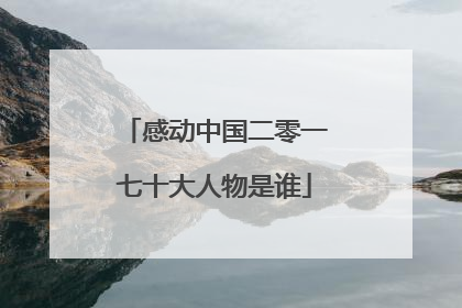 感动中国二零一七十大人物是谁