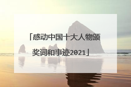 感动中国十大人物颁奖词和事迹2021