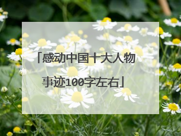 感动中国十大人物 事迹100字左右